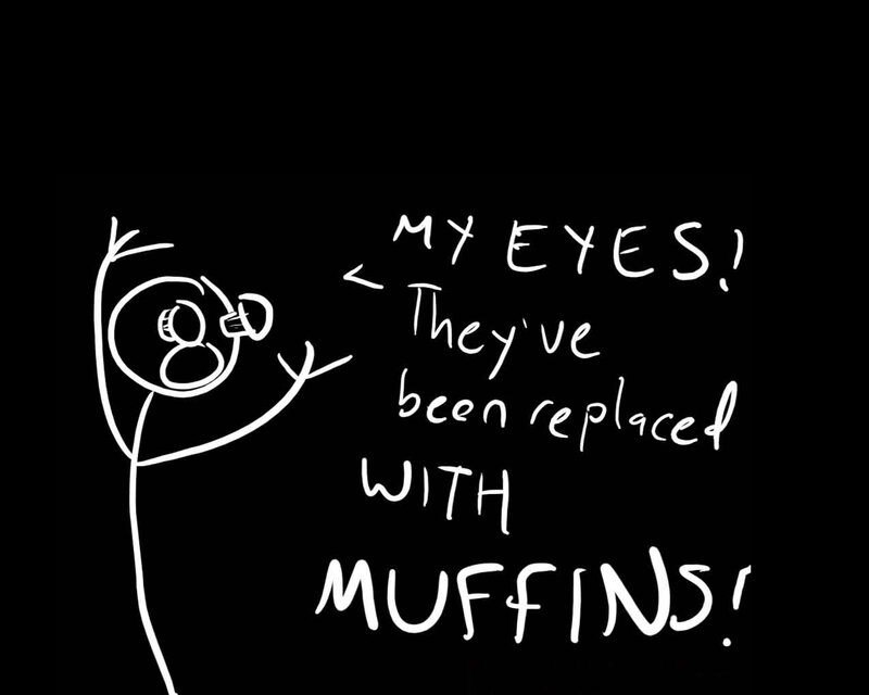 Stick Figure with Muffins