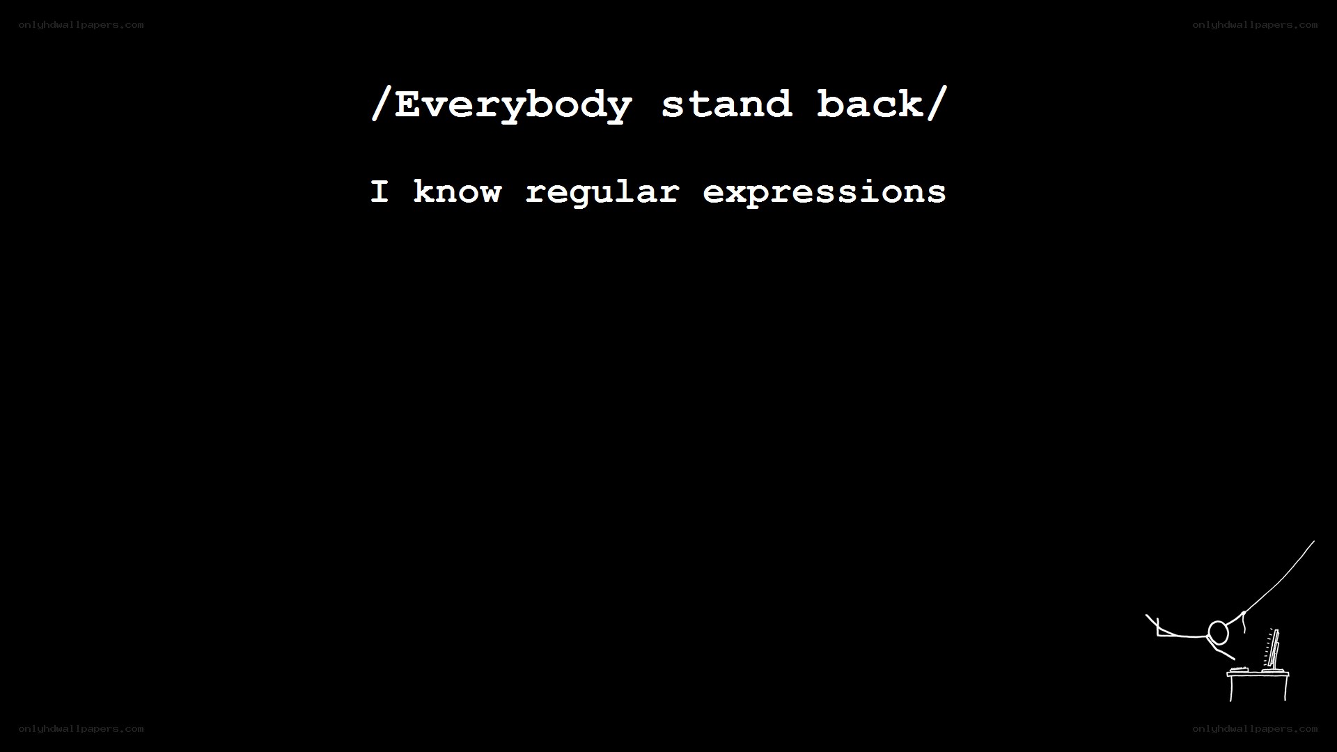 Stick figure with regex joke