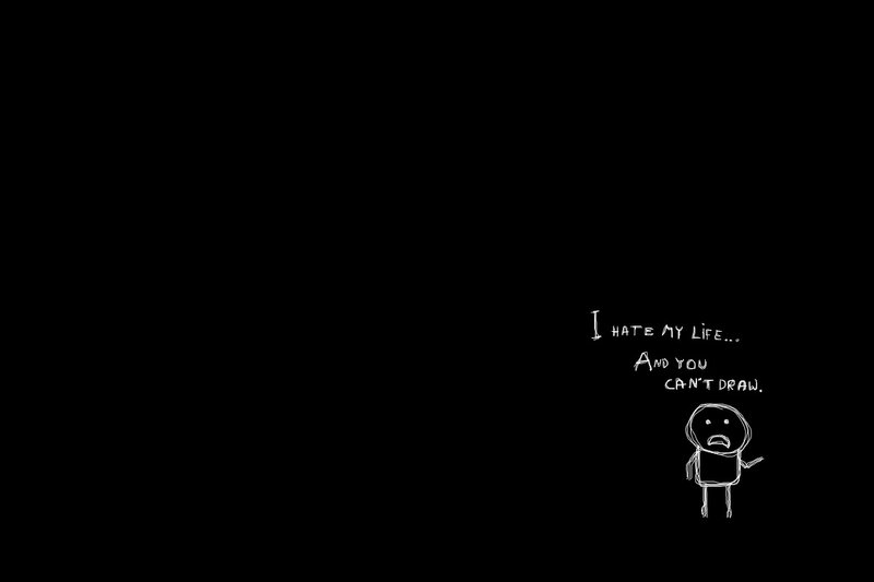 stick figure with sad quote