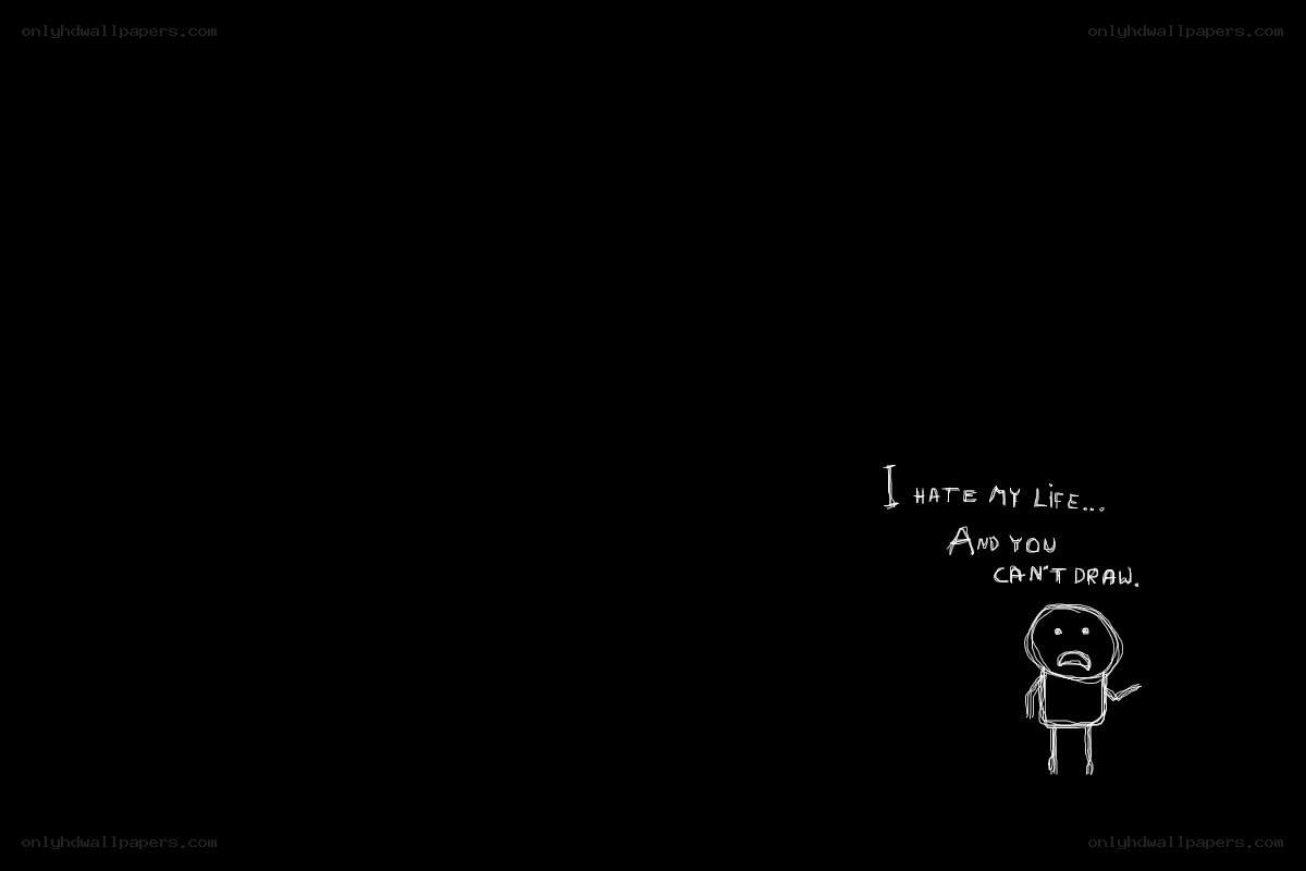 stick figure with sad quote
