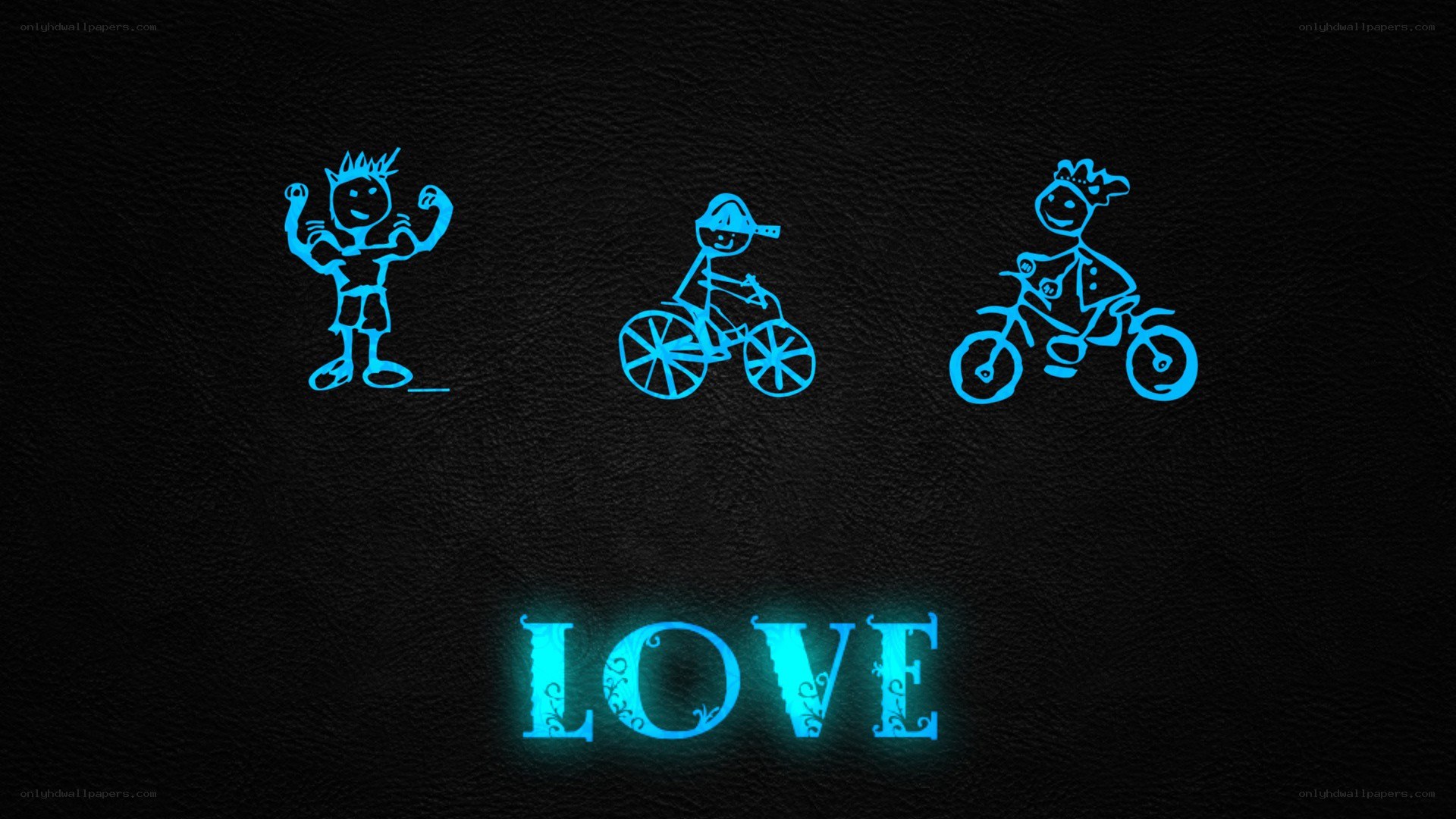 stick figures and love text
