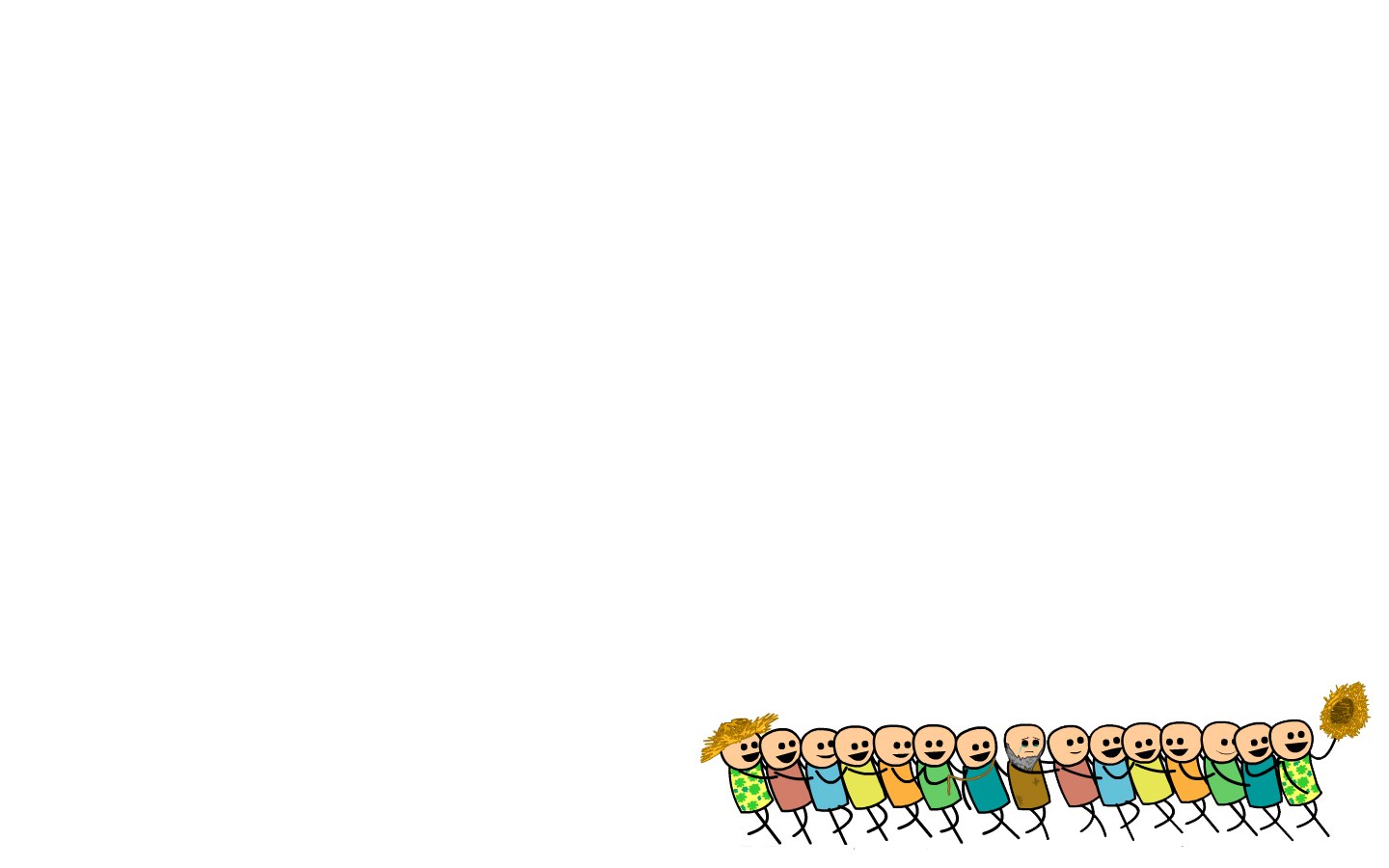 stick figures in a line
