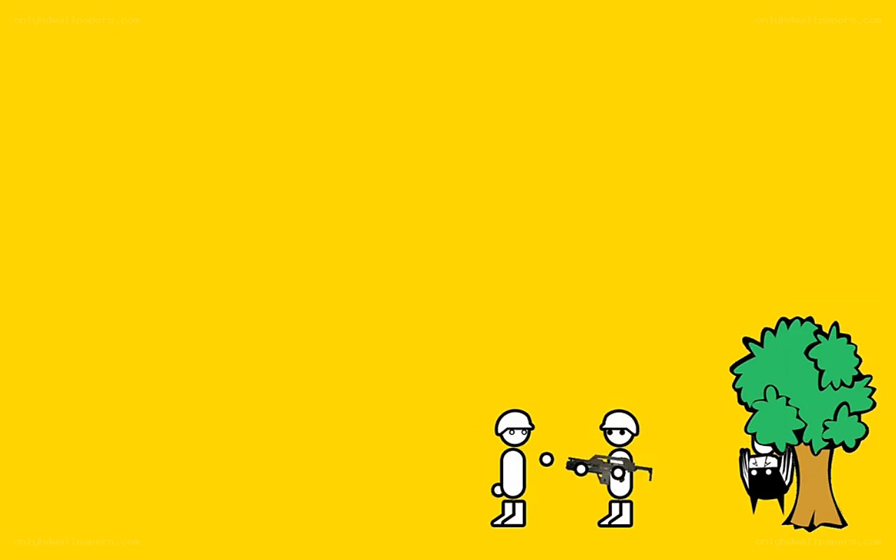 Stick figures in combat scene