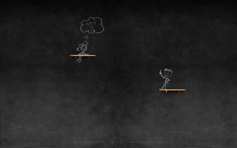 Stick Figures on Chalkboard