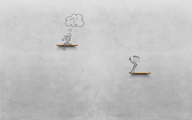 Stick Figures on Shelves