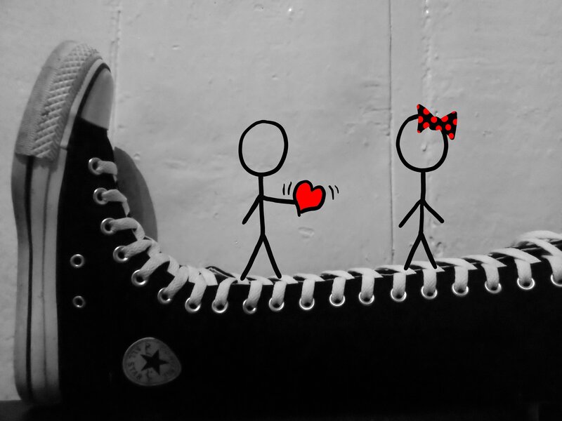Stick Figures on Shoe