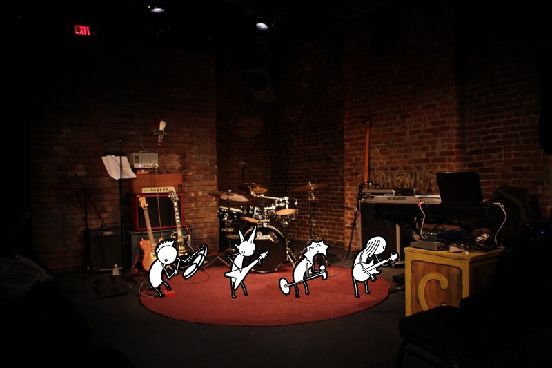 Stick Figures on Stage — Black