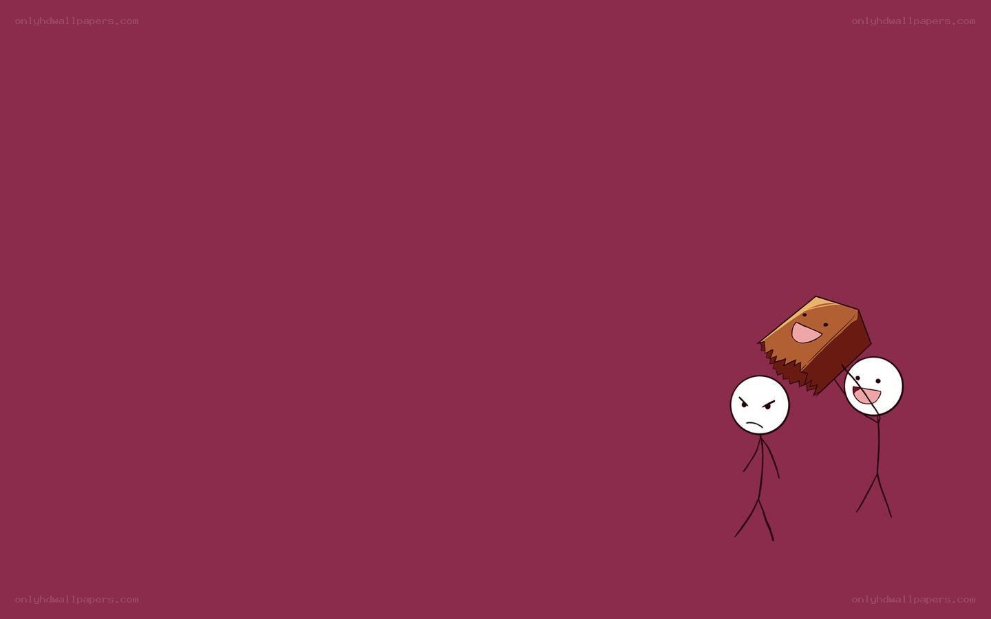Stick figures with a bag