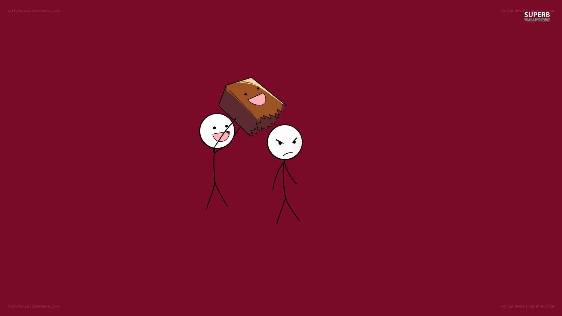 Stick figures with a cake