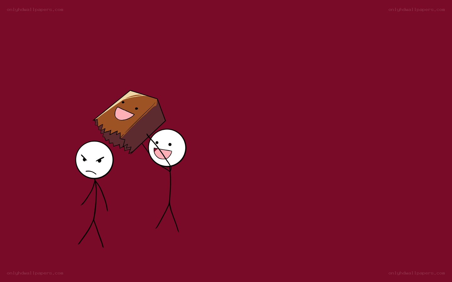 Stick figures with brownie