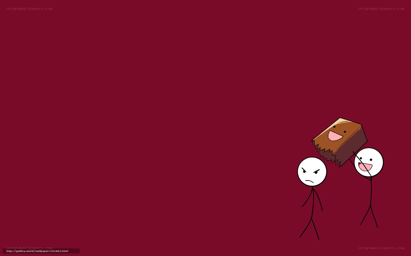 Stick figures with chocolate cake