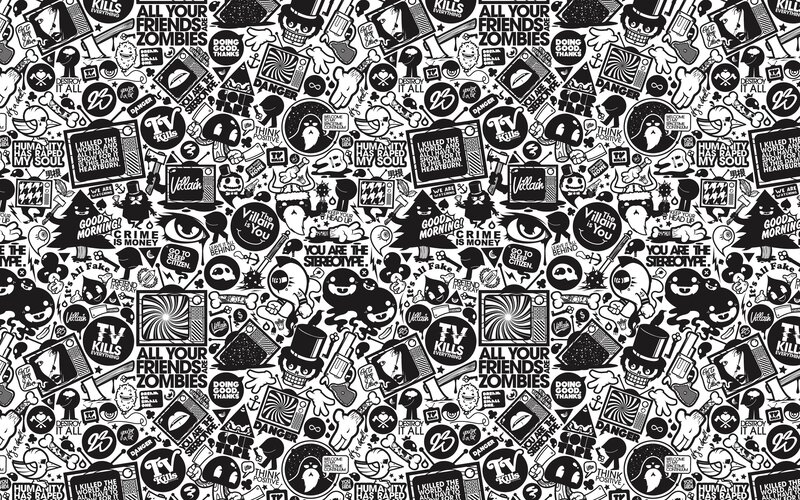 Sticker Collage Pattern