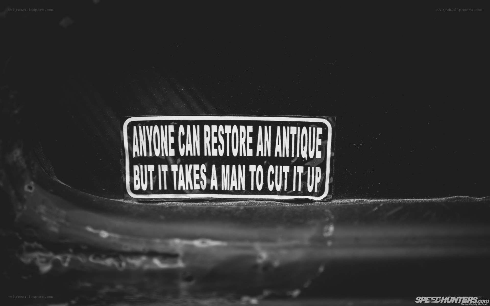 sticker with quote on car