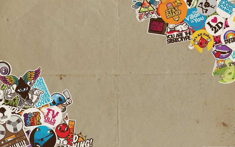 Stickers on Cardboard