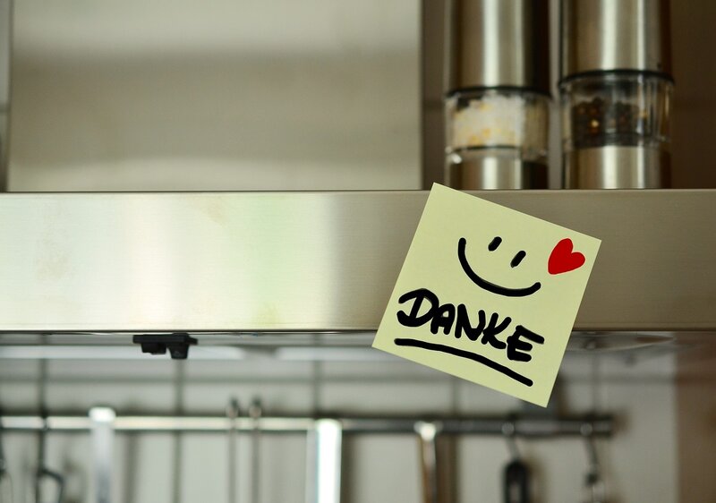 Sticky Note on Kitchen Hood