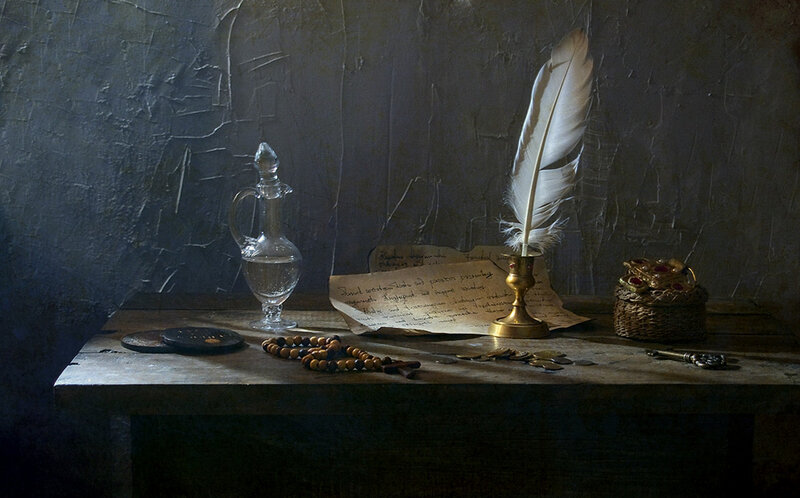 Still Life on Wooden Table — Brown