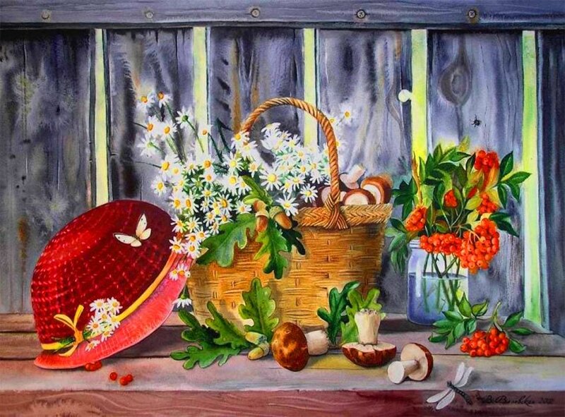 Still Life with Basket — Red