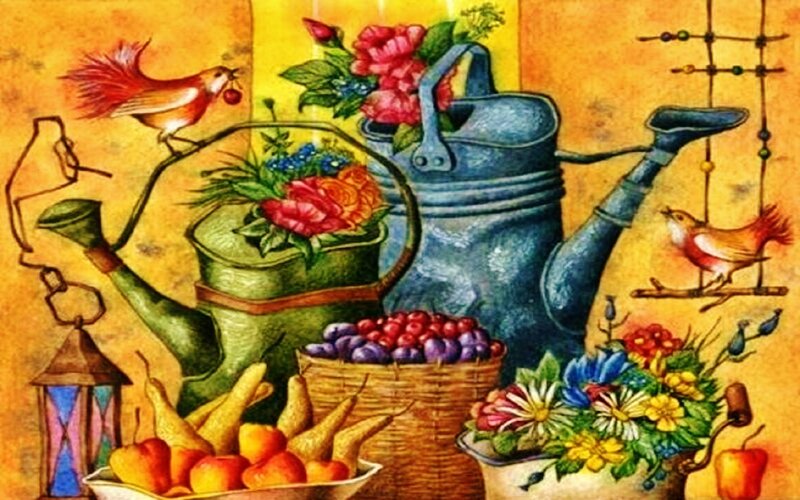 Still Life with Birds and Fruit