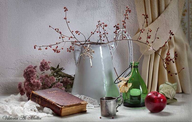 Still Life with Book and Apple