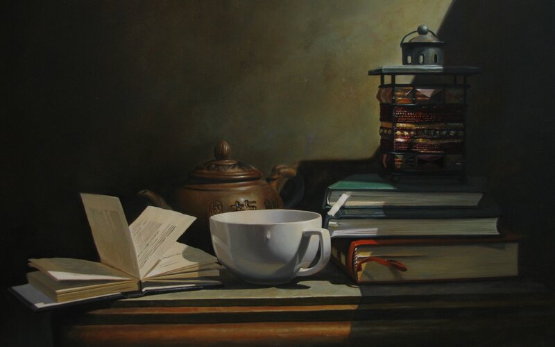 Still Life with Books and Cup