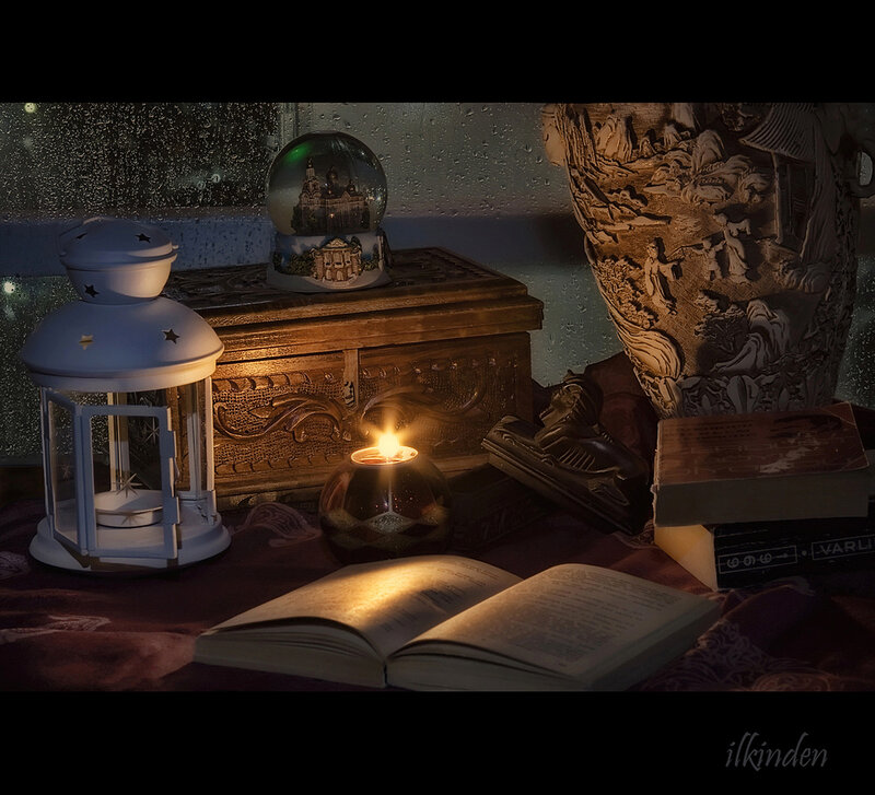 Still Life with Books and Lantern