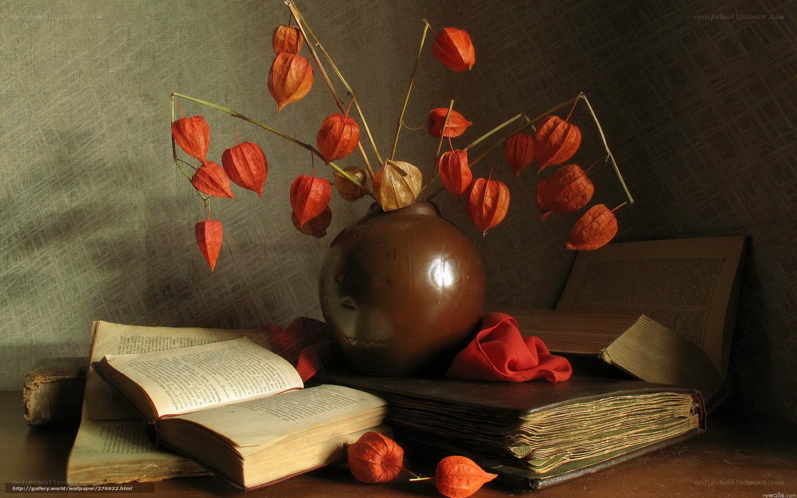 Still life with books and lanterns
