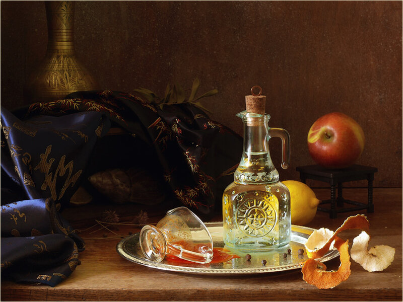 Still Life with Bottle and Fruit