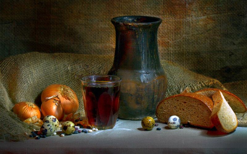 Still Life with Bread and Onions
