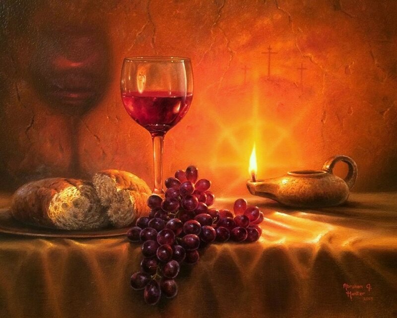 Still Life with Bread and Wine — Orange