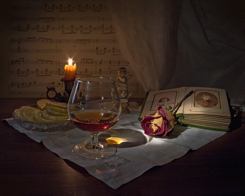 Still Life with Candle — Brown
