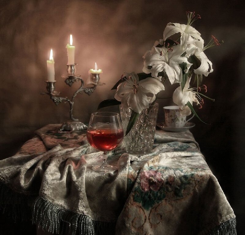 Still Life with Candles — Brown