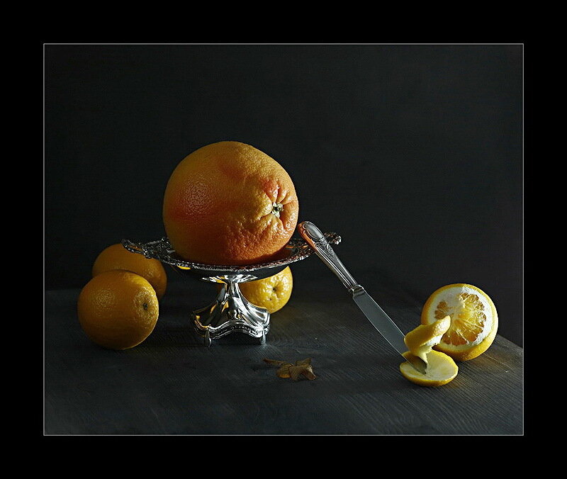 still life with citrus fruits