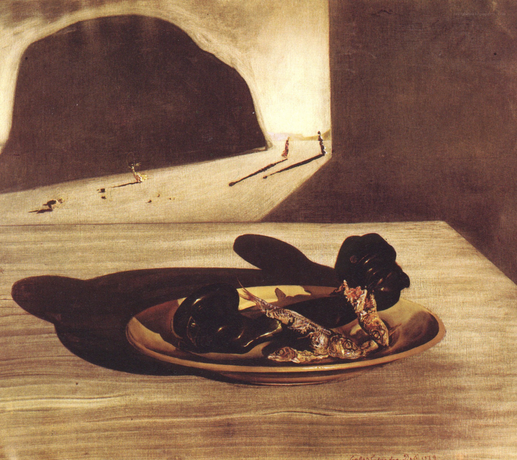 Still life with fish on a plate