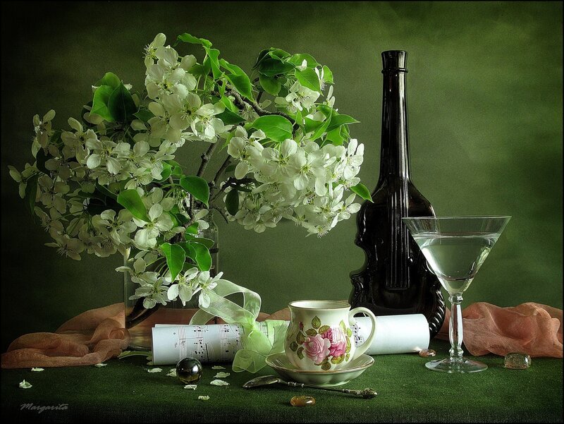 Still Life with Flowers and Bottle