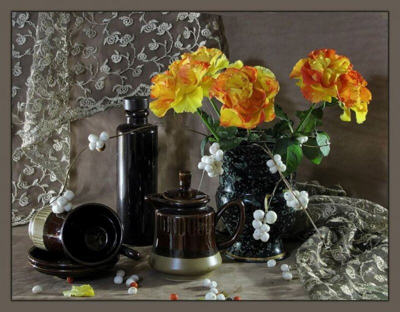 Still Life with Flowers and Ceramics