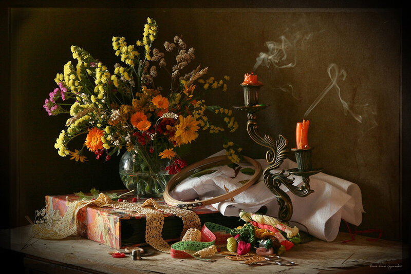 Still Life with Flowers and Crafts