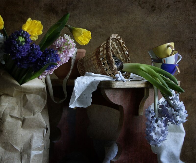 Still Life with Flowers and Cups