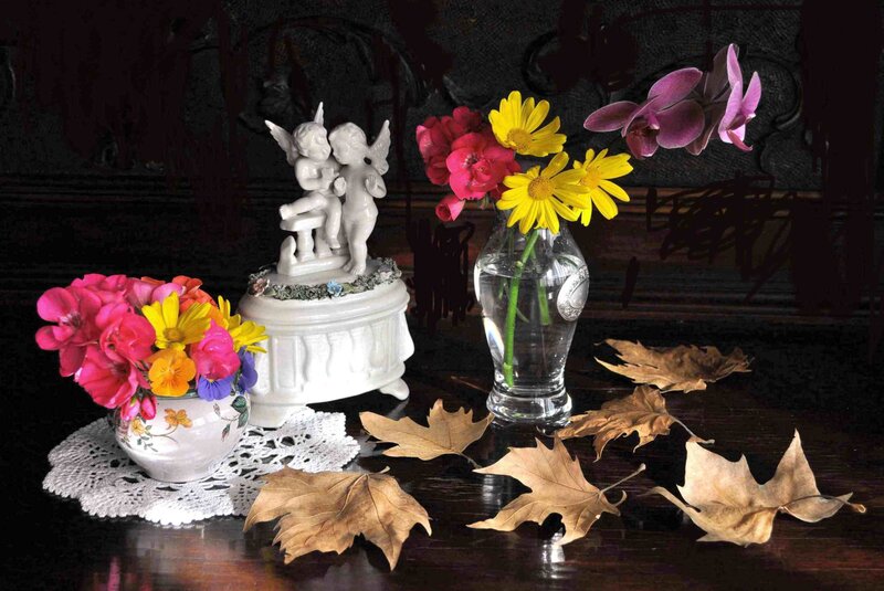 Still Life with Flowers and Figurine