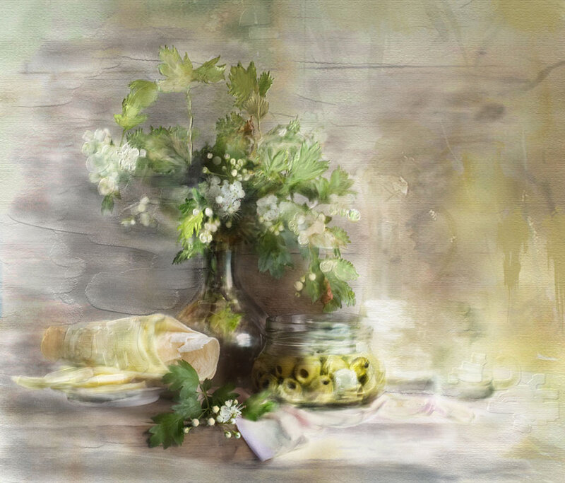 Still Life with Flowers and Olives