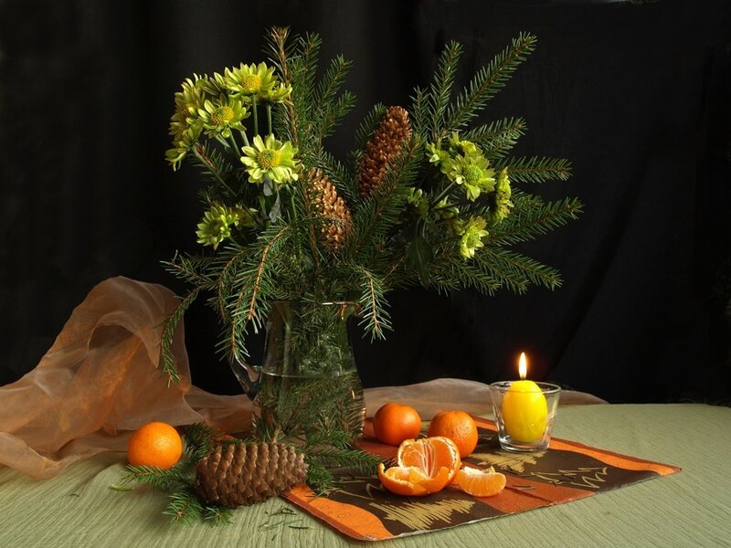 Still Life with Flowers and Oranges
