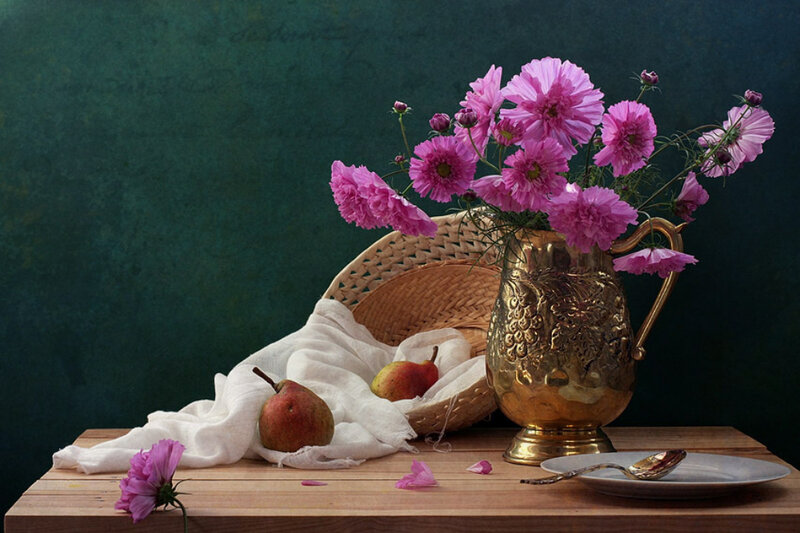 Still Life with Flowers and Pears — Purple
