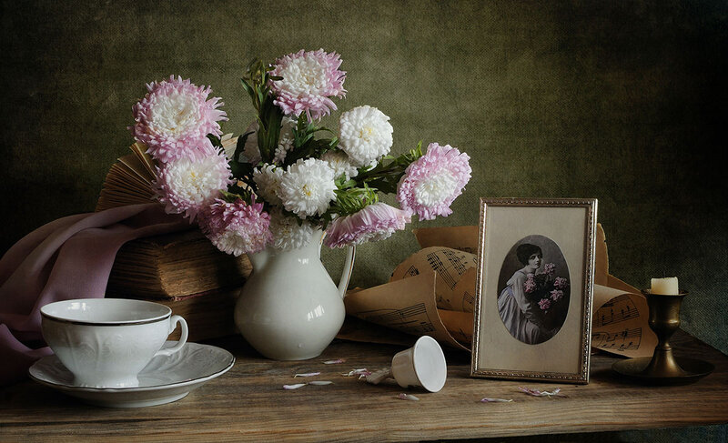 Still Life with Flowers and Photo