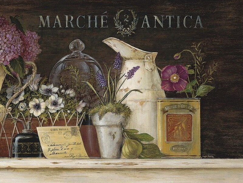 Still Life with Flowers and Pitcher — Brown