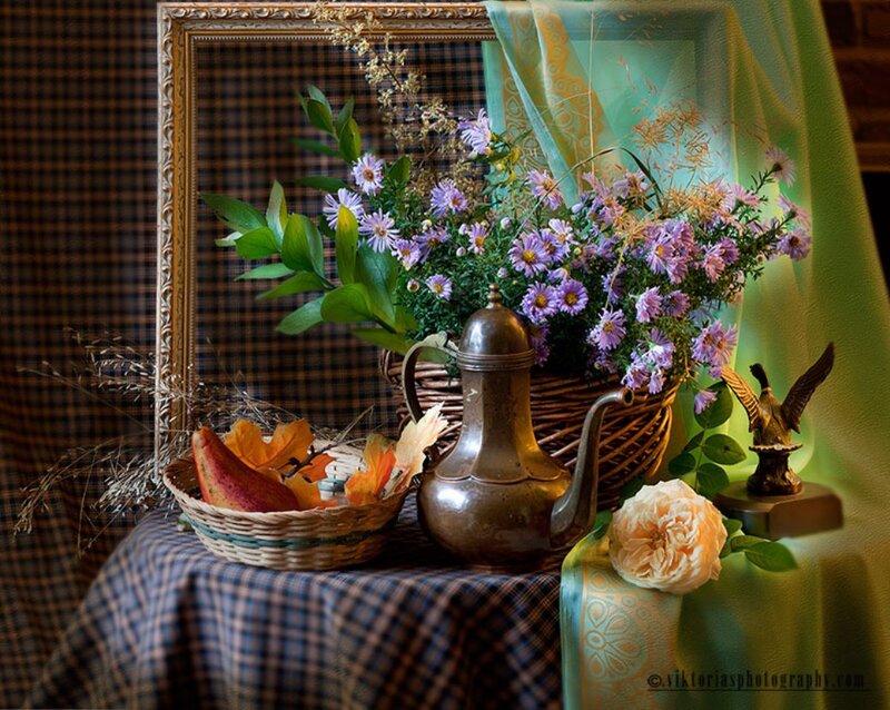 Still Life with Flowers and Pitcher — Green