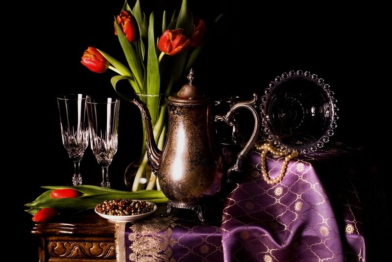 Still Life with Flowers and Silver