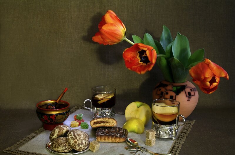 Still Life with Flowers and Sweets