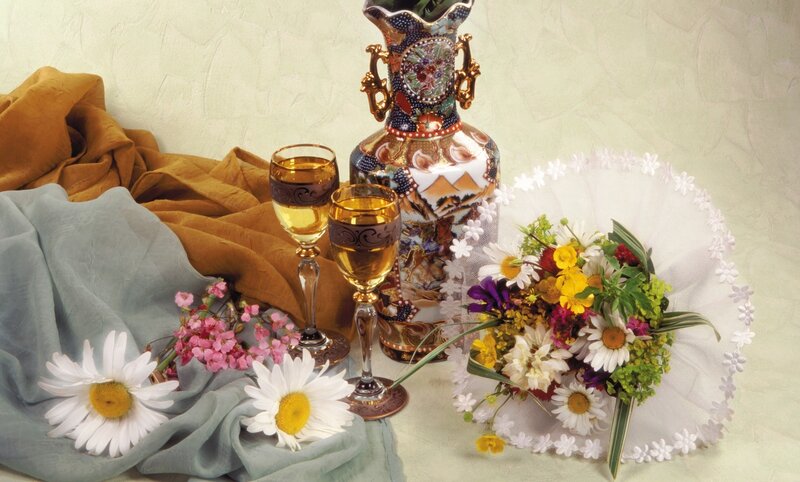 Still Life with Flowers and Vase — White