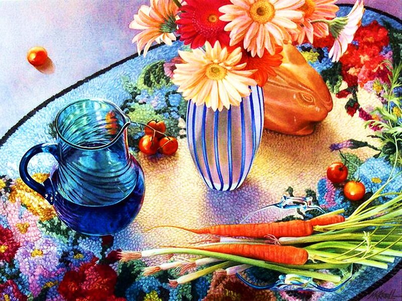 Still Life with Flowers and Vegetables