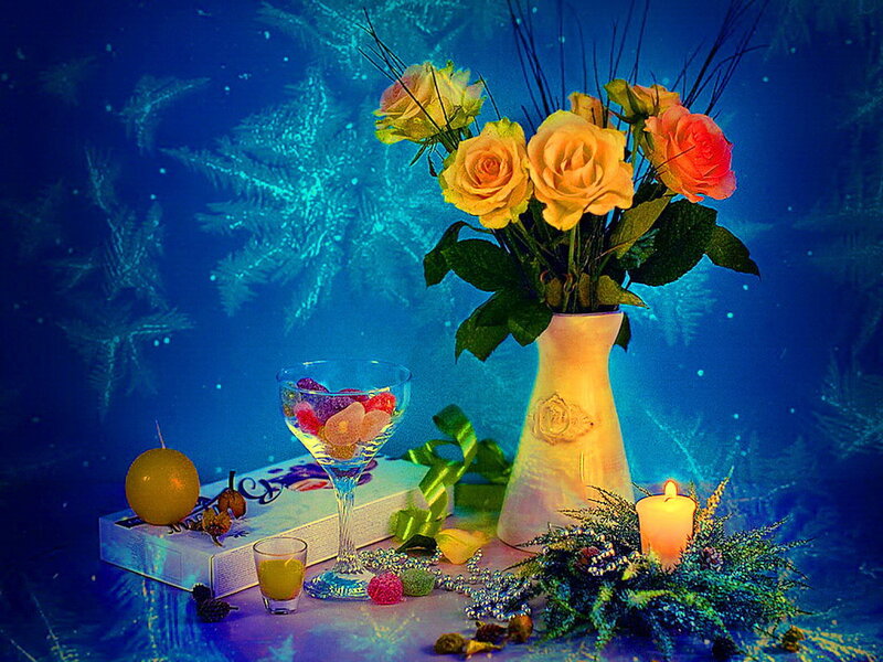 Still Life with Flowers — Blue