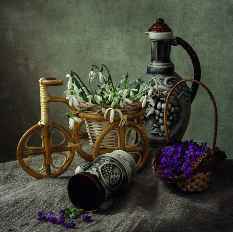 Still Life with Flowers — Green, Serene, Spring